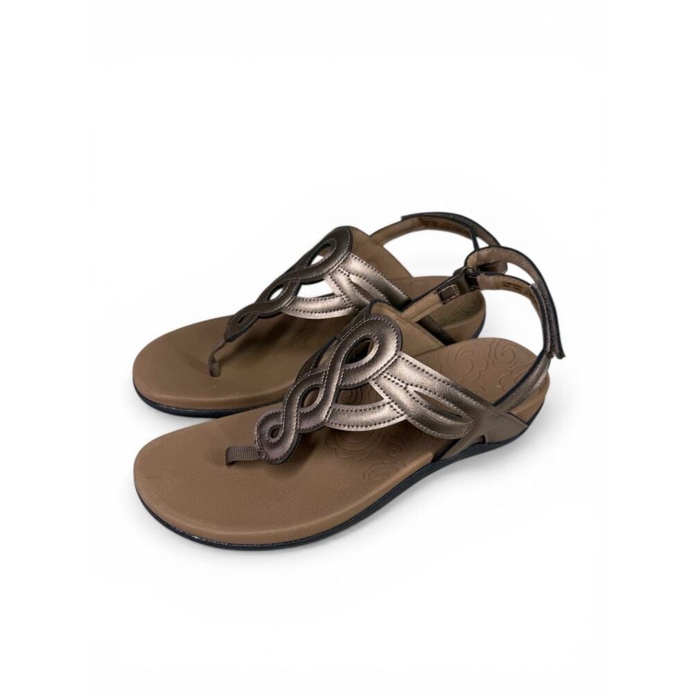 Size 8.5M Rockport Ramona CH Bronze Thong Flat Sandal Comfort Slingback Women’s